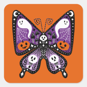 Halloween Butterfly square Square Sticker