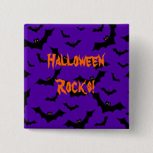 Halloween Button - Bats Halloween Rocks