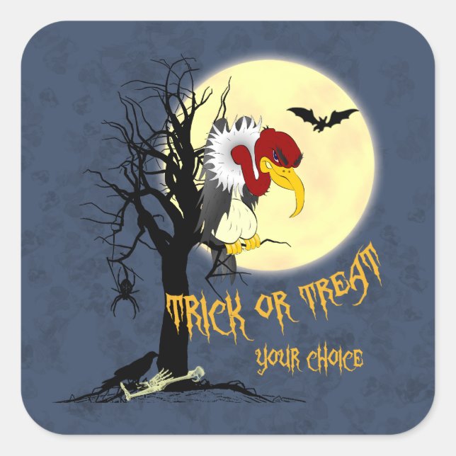 Halloween Buzzard Square Sticker (Front)