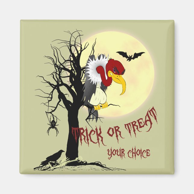 Halloween Buzzard Trick or Treat Magnet (Front)