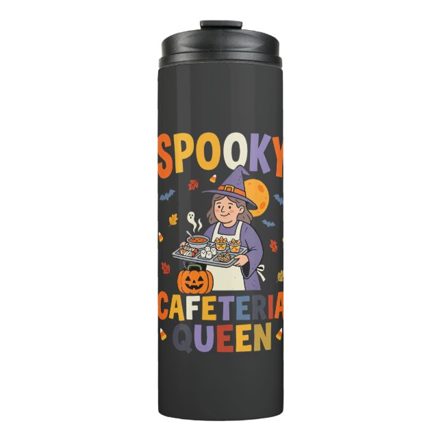 Halloween Cafeteria Queen Thermal Tumbler (Front)