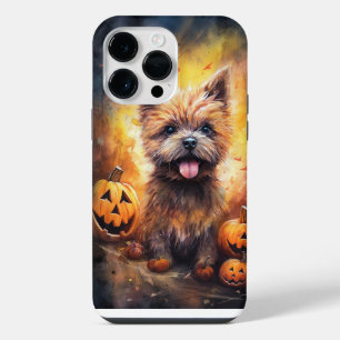 Halloween Cairn Terrier With Pumpkins Scary iPhone 14 Pro Max Case