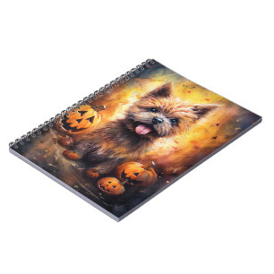 Halloween Cairn Terrier With Pumpkins Scary  Notebook