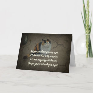 Halloween Calico Cat and Poem Card