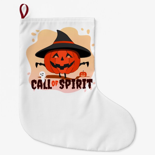 Halloween Call of Spirit Large Christmas Stocking (Front)