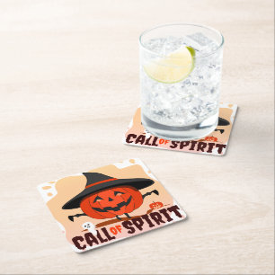 Halloween Call of Spirit Square Paper Coaster