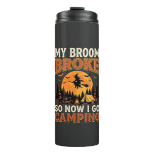 Halloween Camping Broom Vintage Horror Design Thermal Tumbler