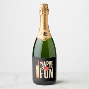 Halloween Camping Sparkling Wine Label