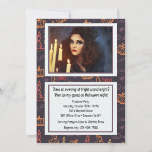 Halloween Candles Photo Invitation