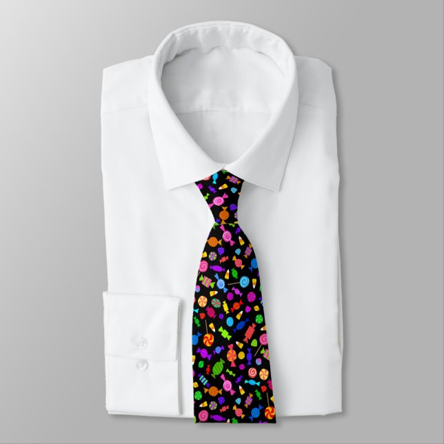 Halloween candy black pattern tie (Tied)
