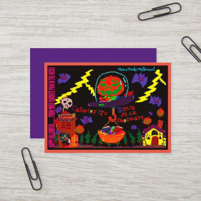 Halloween Candy Business Card (Front/Back In Situ)