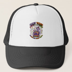 Halloween Candy Cauldron Spooky Treats Trucker Hat