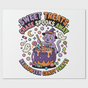 Halloween Candy Cauldron Spooky Treats Wrapping Paper