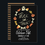 Halloween Candy Chalk Style Costume Birthday Invit Invitation<br><div class="desc">Cool Party Invitations with illustrated Halloween theme.</div>