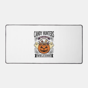 Halloween Candy Collector Vintage Engraving Pumpki Desk Mat