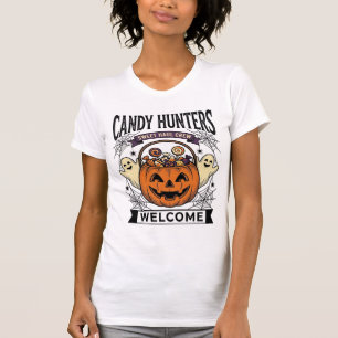 Halloween Candy Collector Vintage Engraving Pumpki T-Shirt