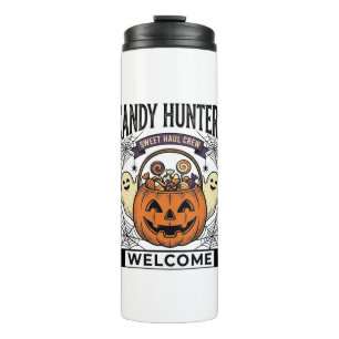 Halloween Candy Collector Vintage Engraving Pumpki Thermal Tumbler