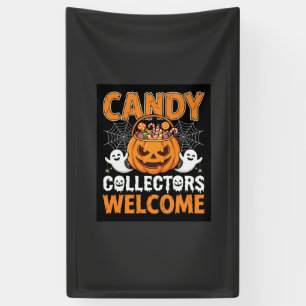 Halloween Candy Collectors Welcome Pumpkin Vector Banner