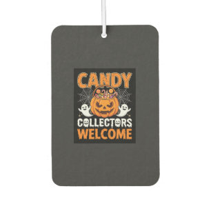 Halloween Candy Collectors Welcome Pumpkin Vector  Car Air Freshener