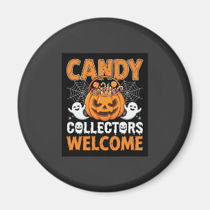 Halloween Candy Collectors Welcome Pumpkin Vector Magnet
