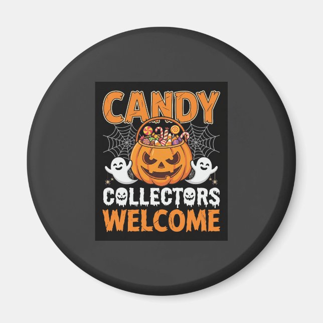 Halloween Candy Collectors Welcome Pumpkin Vector  Magnet (Front)