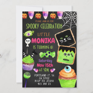 Halloween Candy Cookies Spooktacular Kids Birthday Invitation