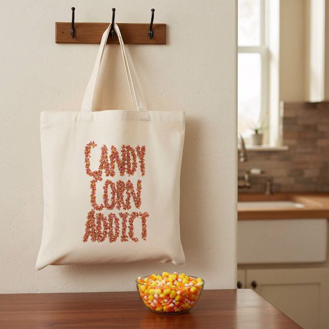 Halloween Candy Corn Addict Tote Bag (🎃 Perfect for hiding your stash of candy corn 🎃)