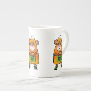 HALLOWEEN CANDY CORN COSTUME MOUSE  BONE CHINA MUG