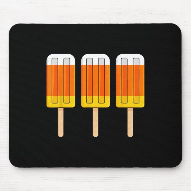 Halloween Candy Corn Fun Ice Cream Popsicles  Mouse Pad (Front)
