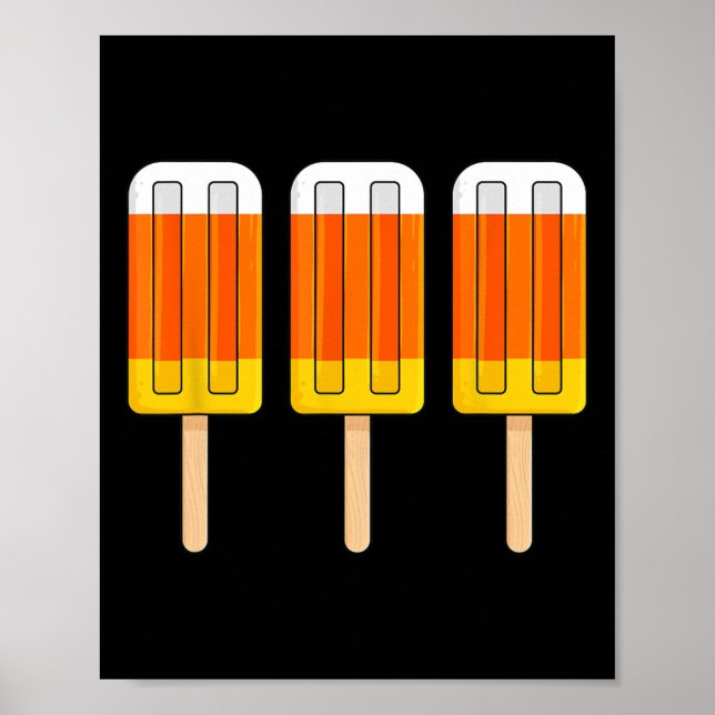 Halloween Candy Corn Fun Ice Cream Popsicles  Poster (Front)