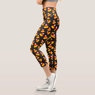 Halloween Candy Corn Fun Modern Holiday Pattern Capri Leggings