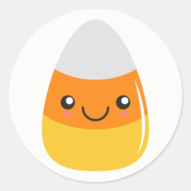 Halloween Candy Corn Happy Emoji Stickers (Front)