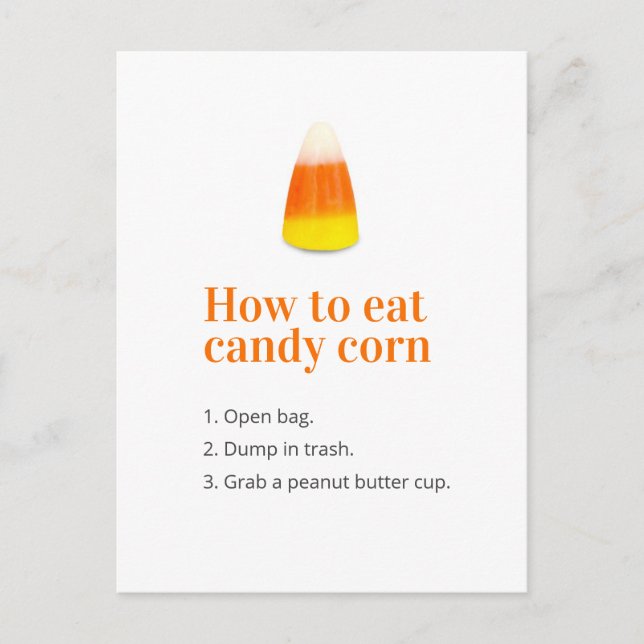 Halloween Candy Corn Joke Postcard (Front)