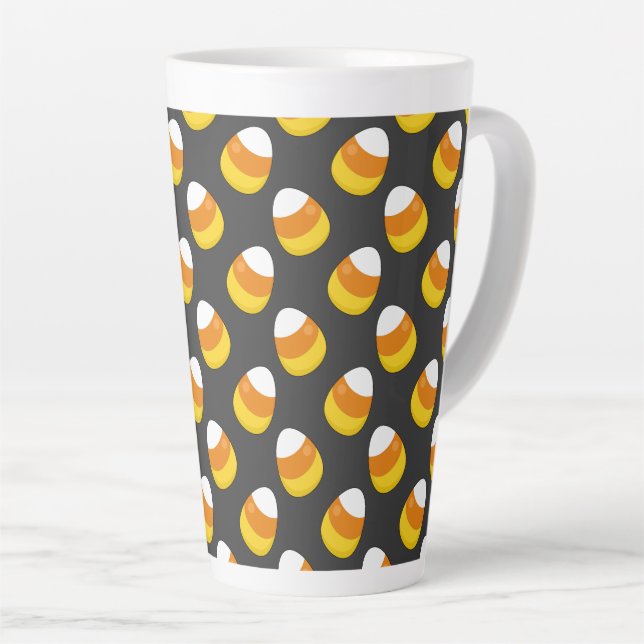 Halloween Candy Corn Latte Mug (Right Angle)