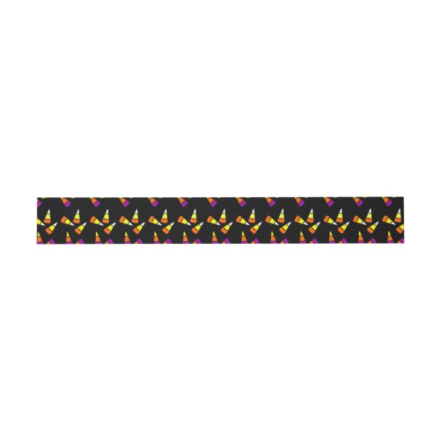 Halloween Candy Corn Pattern Invitation Bands Invitation Belly Band (Flat)
