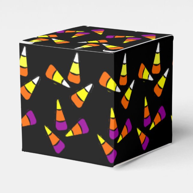 Halloween Candy Corn Pattern Party Favour Box (Front Side)