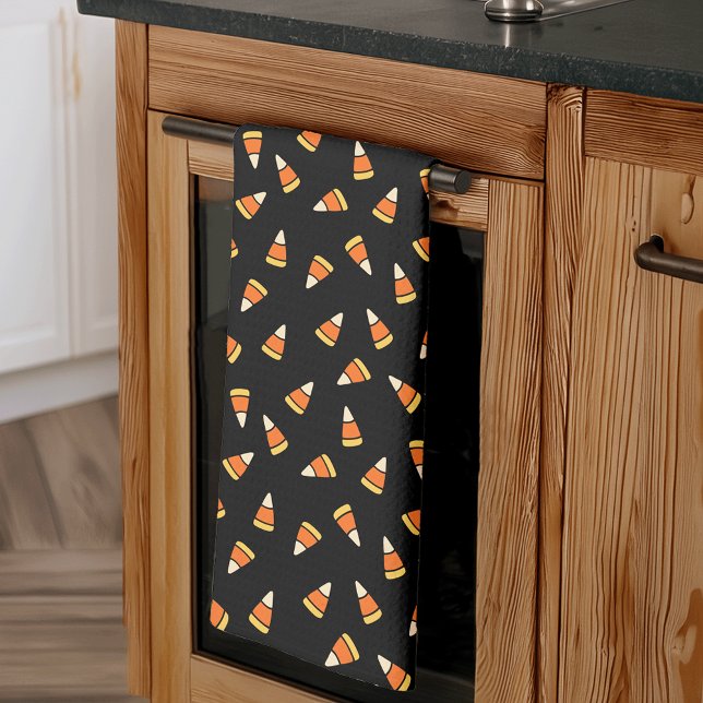Halloween Candy Corn Pattern Tea Towel (Creator Uploaded)