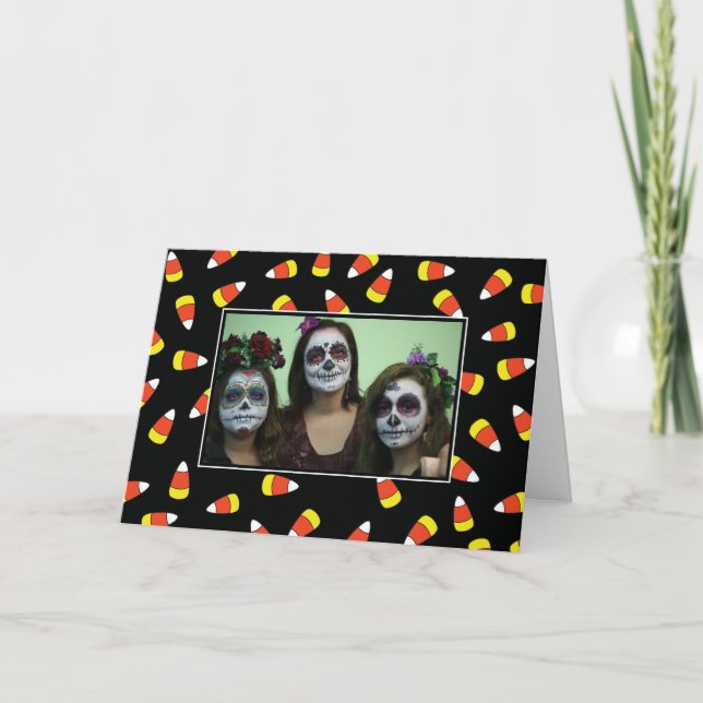 Halloween Candy Corn Photo Card (Front)