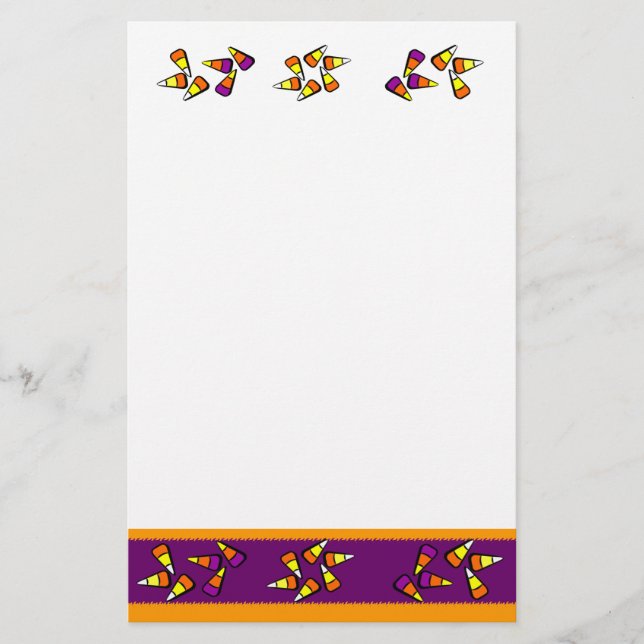 Halloween Candy Corn Plain Stationery (Front)