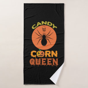 Halloween Candy Corn Queen Birthday Bath Towel