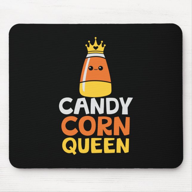 Halloween Candy Corn Queen Crown Cute Birthday Mouse Pad (Front)