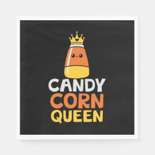 Halloween Candy Corn Queen Crown Cute Birthday Napkin