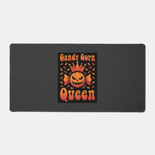 Halloween Candy Corn Queen Retro Vector Design Desk Mat
