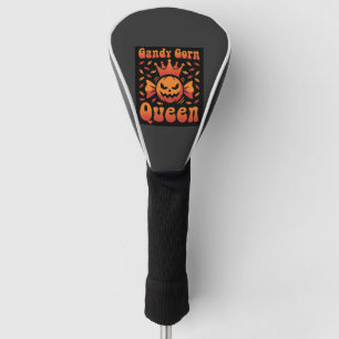 Halloween Candy Corn Queen Retro Vector Design Golf Head Cover