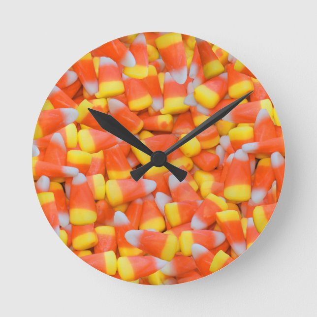 halloween candy corn round clock (Front)