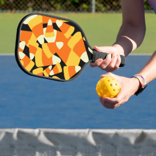 Halloween Candy Corn Seamless Pattern Pickleball Paddle