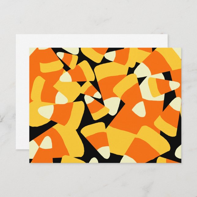 Halloween Candy Corn Seamless Pattern Postcard (Front/Back)