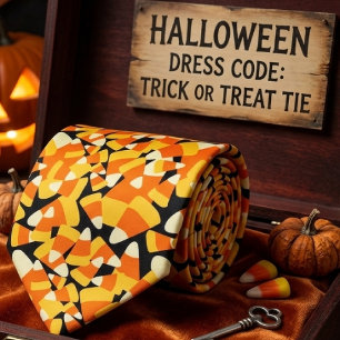 Halloween Candy Corn Seamless Pattern Tie
