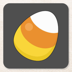 Halloween Candy Corn Square Paper Coaster