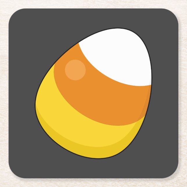 Halloween Candy Corn Square Paper Coaster (Front)